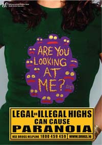 Poster - Legal or Illegal Highs can cause paranoia