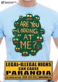 Poster - Legal or Illegal Highs can cause paranoia